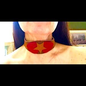 Chocker suede rock star 70’s, vintage, color block, hippie, mint condition